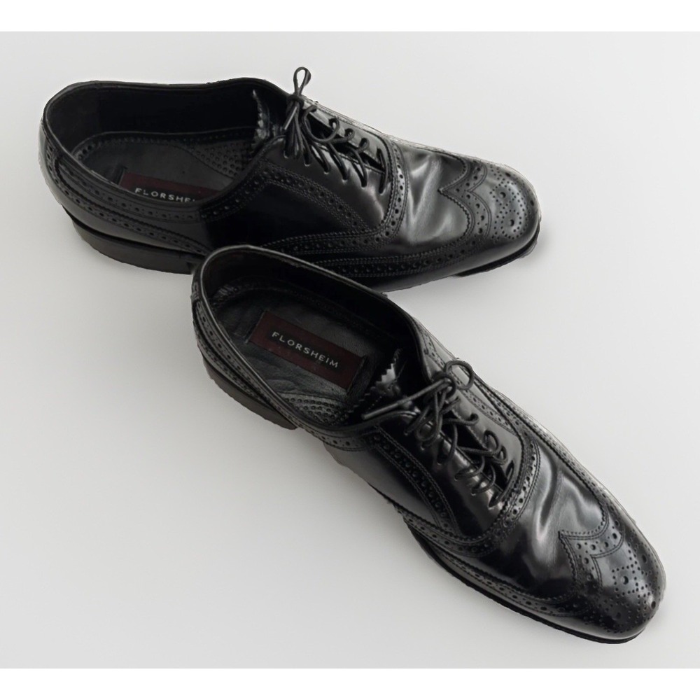 Florsheim Lexington Black Leather Wingtip Oxford 17066 Sz 10.5 B